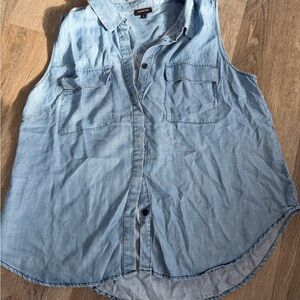 Who What Wear Light Blue Denim Top